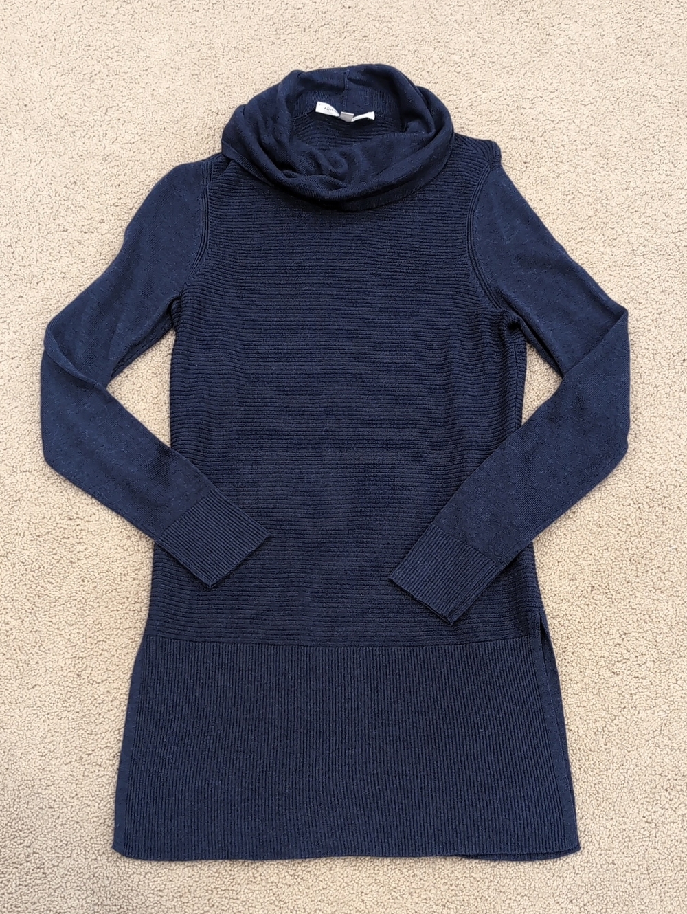 Classic Navy Cowl Neck Tunic Sweater Dress